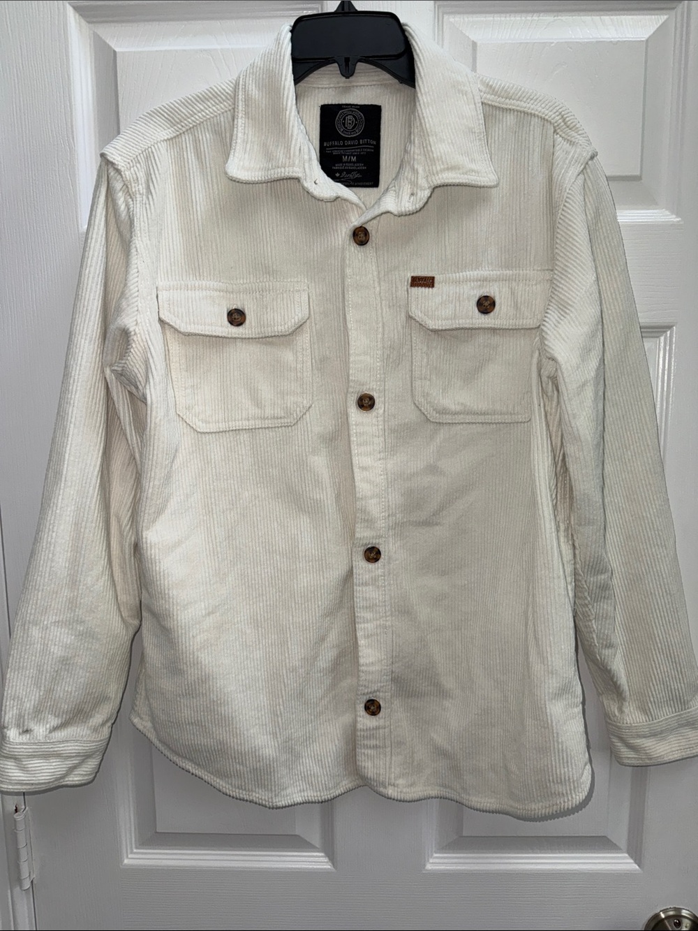 Buffalo David Bitton Men's Cream Corduroy Button-Up Jacket